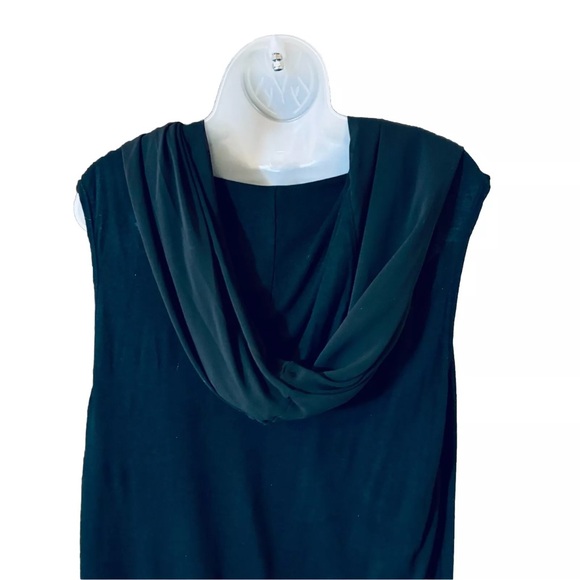 Religion Drape Neck Black Dress Size M UK 12 Rayon Silk Asymmetric Hem - Picture 4 of 10